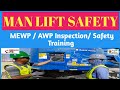 Manlift aerial lift safety inspection and training on workplace   mewp awp