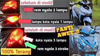 Cara pasang lampu rem projie scoopy