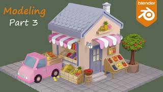 Fruit Store Modeling Series (Part 3: Fruits, Apple tree & Scene setup) | Blender 3D Tutorial