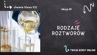 Chemia klasa 7 [Lekcja 30 - Rodzaje roztworów]