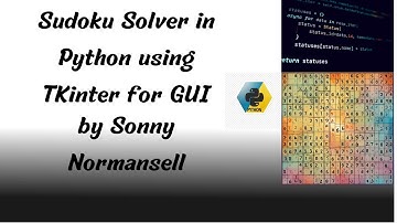 Sudoku Solver Project in Python utilising Tkinter for GUI