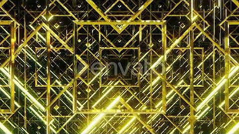 Golden Line For Art Deco 03 4K | Motion Graphics - Envato elements