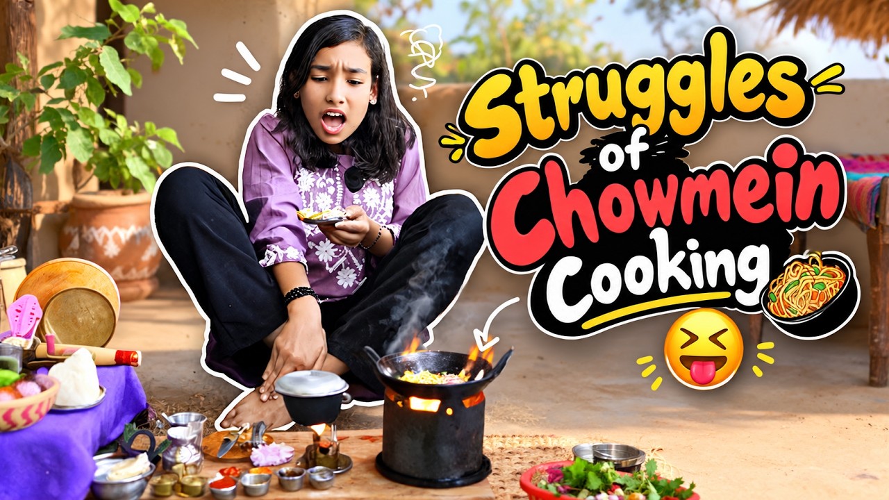 Struggles of Chowmein Cooking ππ₯ | Can Pari Make It?