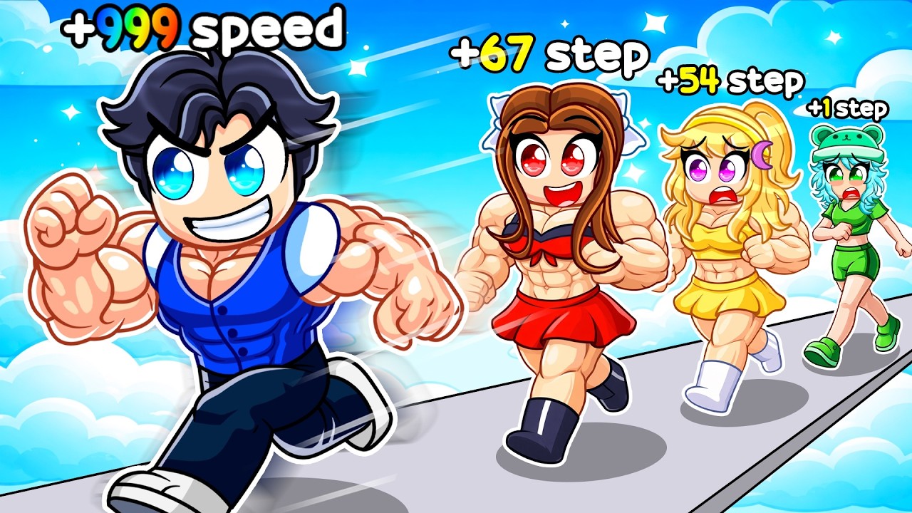 I Became The STRONGEST To Rizz Girls In +1 MUSCLE Per Step! (Roblox)