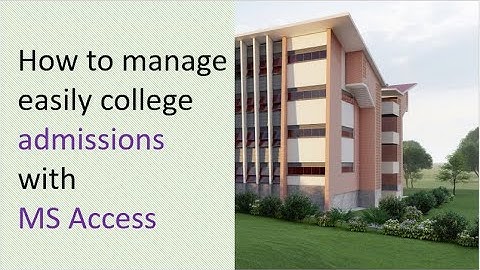 How to manage easily college admissions with MS Access