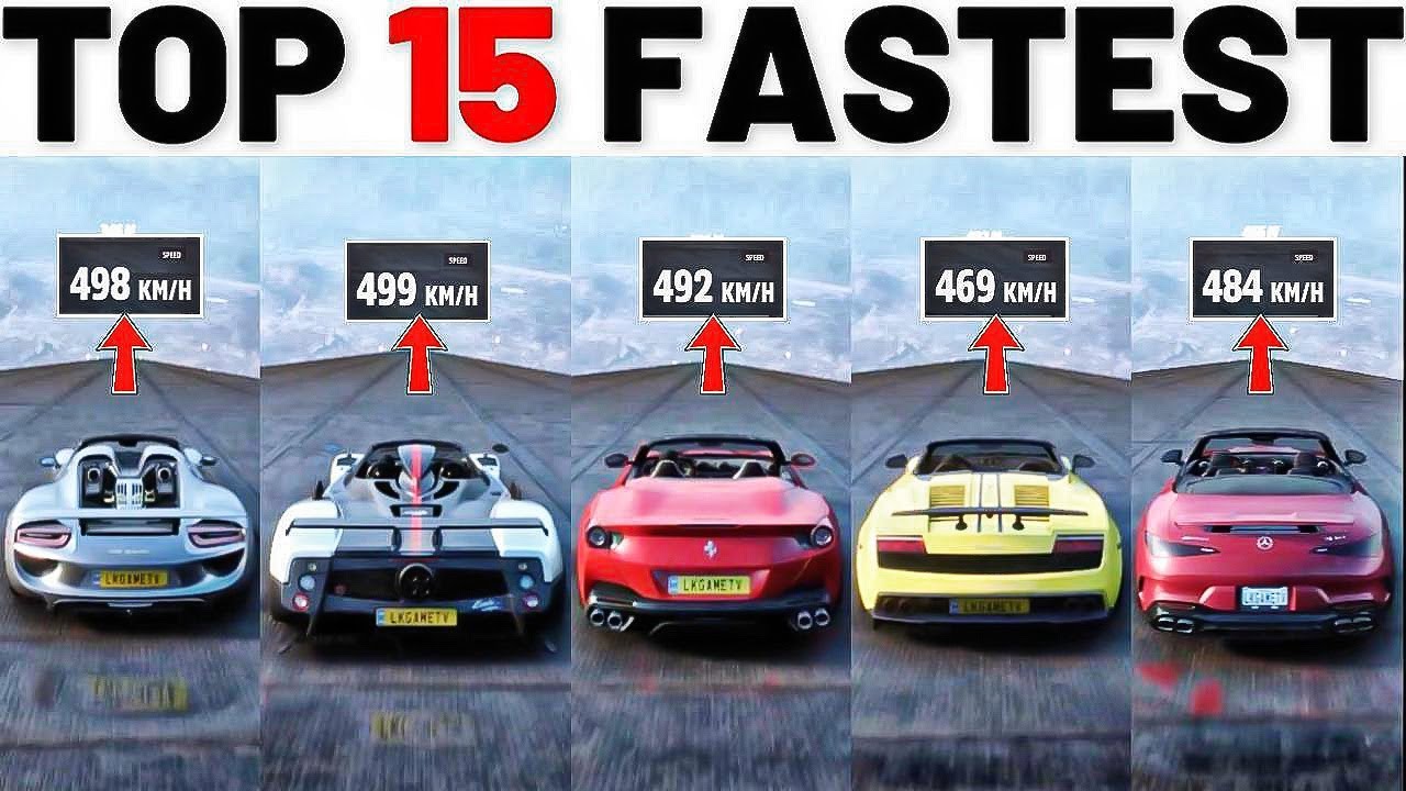 TOP FASTEST ALL CONVERTIBLE CARS IN FORZA HORIZON 5 | EXTREMELY DOWNHILL TOP SPEED + JUMP