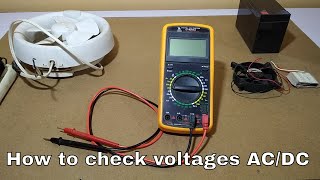 how to check AC voltage and DC voltage and Ampere with digital multimeter dt9205a