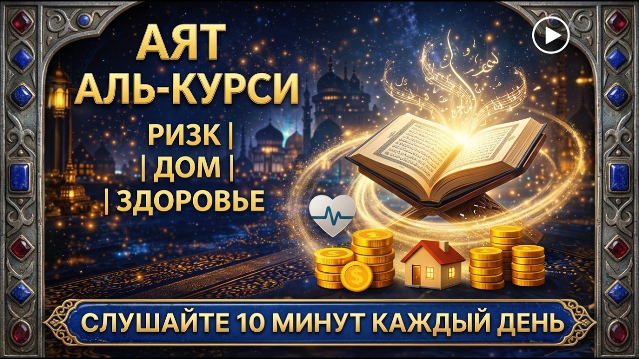 Аят аль-Курси — Мощная молитва для достатка, дома и здоровья | Слушай 10 минут каждый день