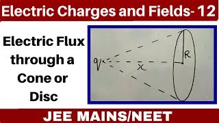 Electric Charges and Fields 12 |  Electric Flux Through a Cone or Disc JEE MAINS/NEET II