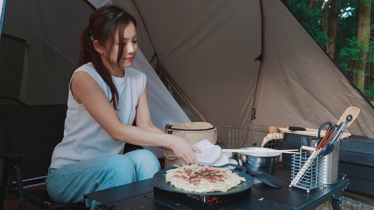 Летние окономияки. Сольный лагерь дождя ｜ASMR звуки природы