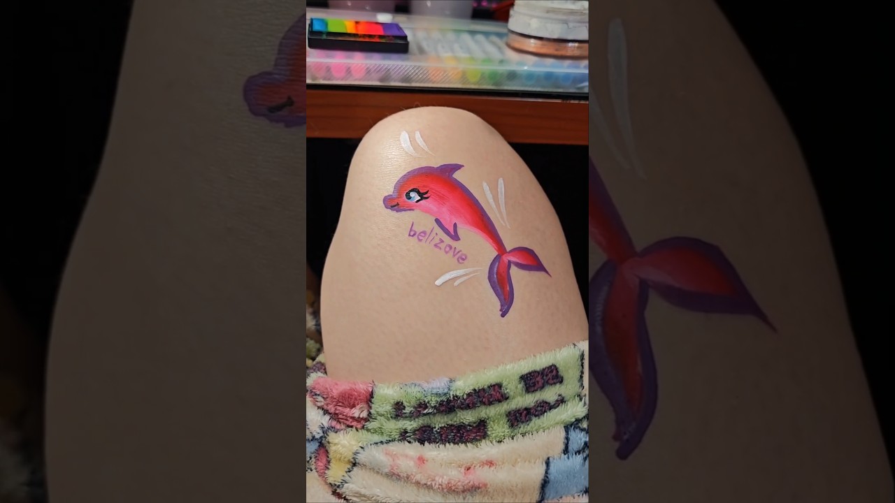 Рисую дельфина 🐬 АКВАГРИМ + ИСТОРИЯ