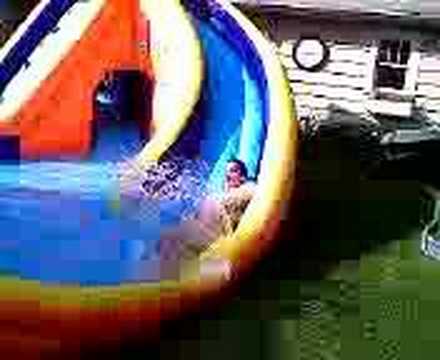 Enjoying waterslide