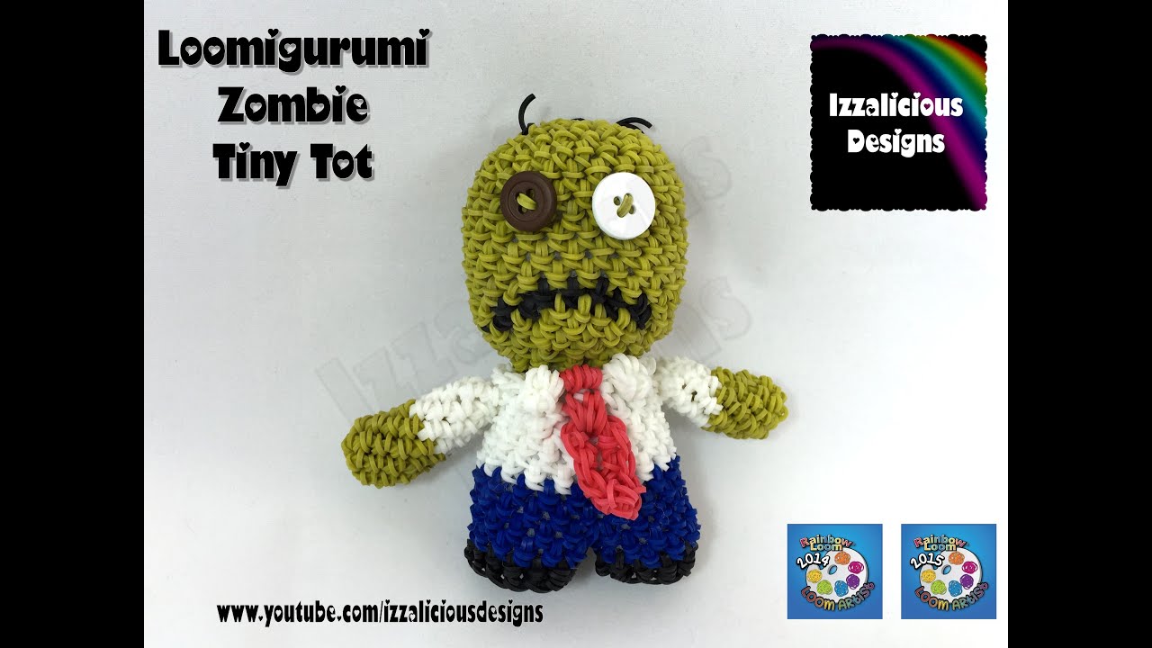 Loomigurumi Zombie Tiny Tot Halloween Figure - hook only - amigurumi with Rainbow Loom Bands