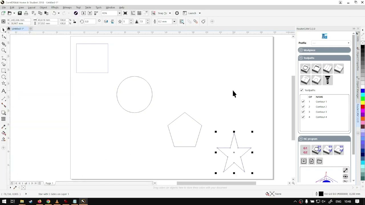 CorelDraw RouterCAM Plugin CNC Tool Change Example (Part 5) Step by Step Video Tutorial