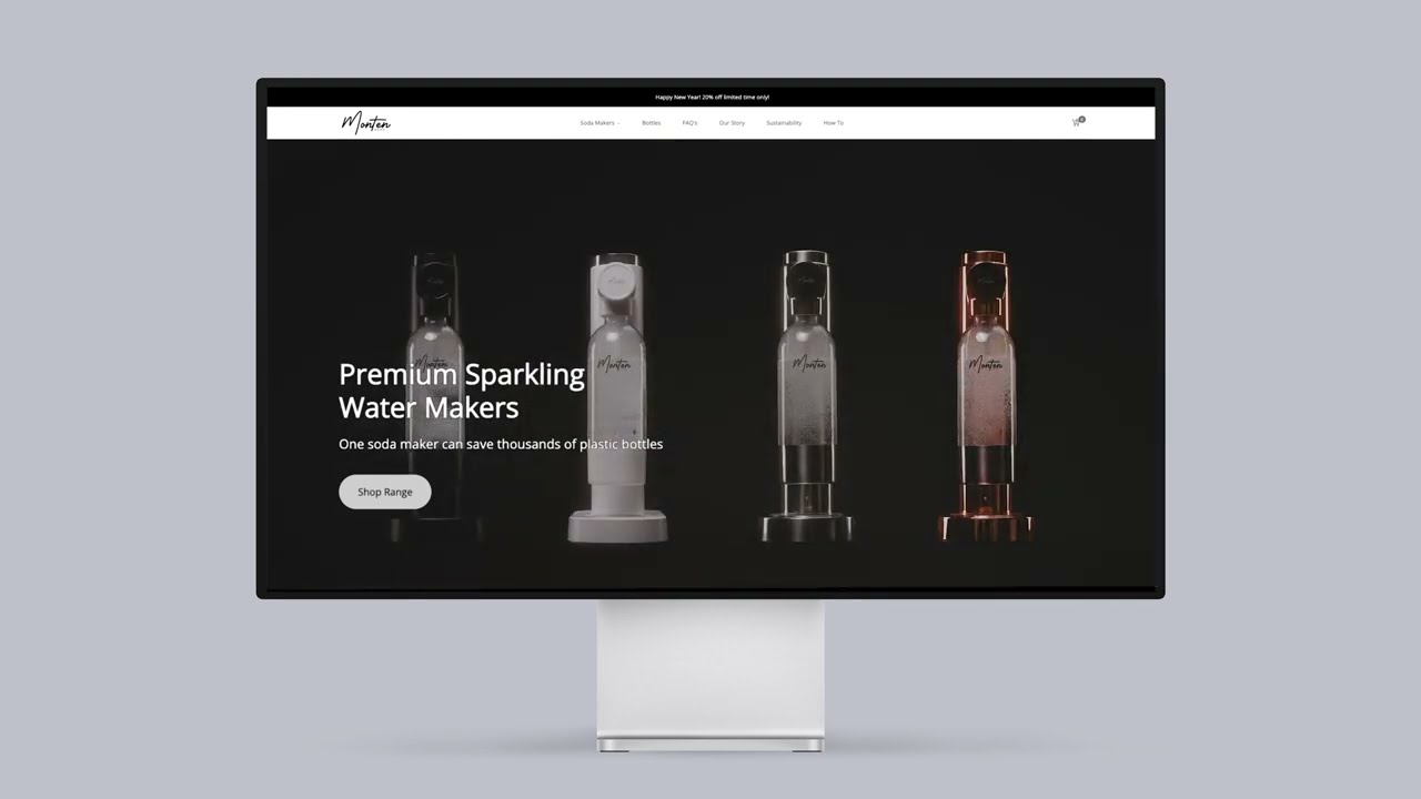 Monten Soda Social Content Product Shoot Website Mockup