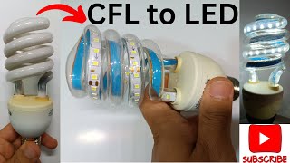 How to turn a burnt CFL lamp into a very attractive LED lamp?