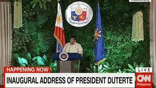 The inaugural address of President Rodrigo Duterte