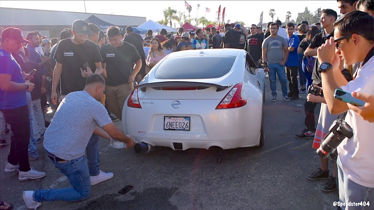 THE ROWDIEST REV BATTLE! Nissan 370Z vs 350Z vs G35 Shooting HUGE FLAMES! YouTube