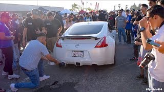 THE ROWDIEST REV BATTLE! Nissan 370Z vs 350Z vs G35 Shooting HUGE FLAMES! Insane 2 Step Competition Nissfest Huge Flames Backfire Gt R Vs 350z Vs 370z Vs G35 Vs 240sx