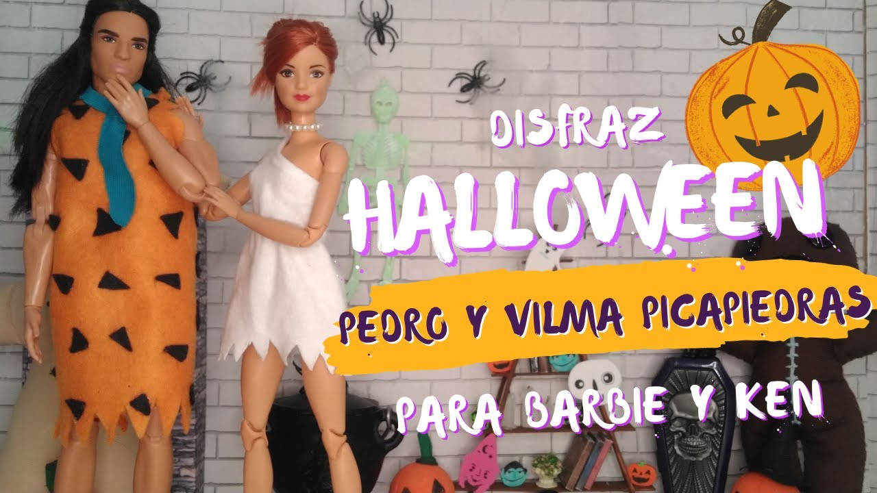 Barbie y ken con un disfraz de halloween