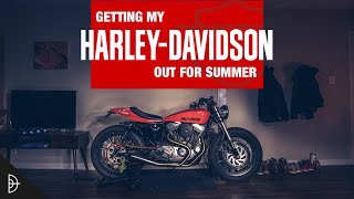 Taking my Harley Sportster Street Tracker Out For Summer//I FAIL To Install Pushrod Tubes/Retainters