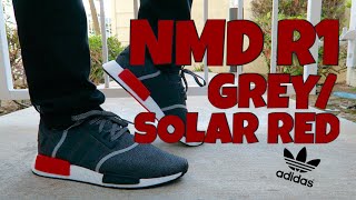 adidas nmd r1 grey solar red