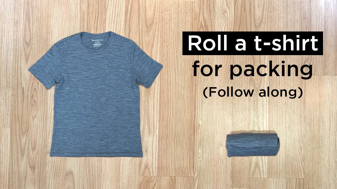 How to roll a t-shirt for packing step-by-step. - YouTube