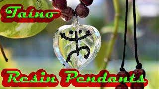 Taíno Art: Resin Pendants/Amulets Taíno Symbols of Water Carey Coquí
