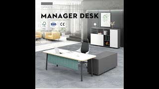 Boss CEO Manager Desk L Shaped White Wooden Executive Office Table For Office Furniture