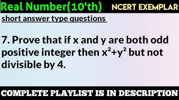 Prove that if x and y are both odd positive integer, then x²+y² but not divisible by 4