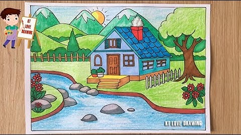 Vẽ ngôi nhà | Cách vẽ ngôi nhà | Ngôi nhà trong tranh | Cách vẽ tranh về ngôi nhà | Vẽ phong cảnh