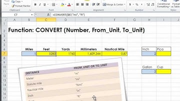 Using the CONVERT function in Excel