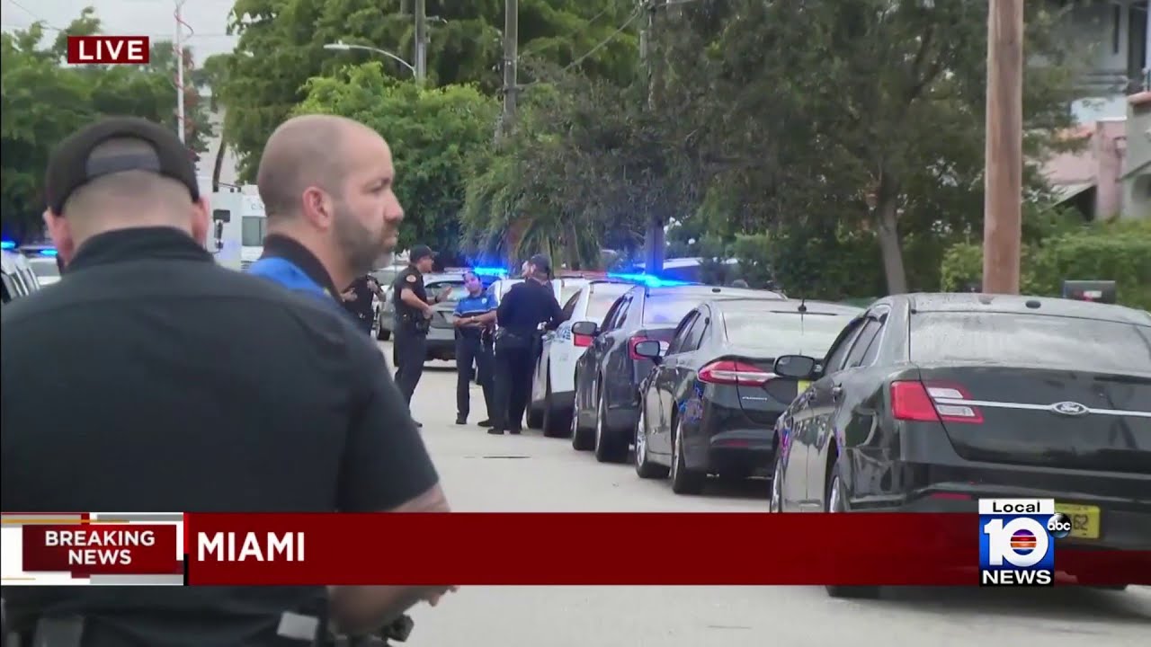 Police officers investigate shooting in Miami - YouTube