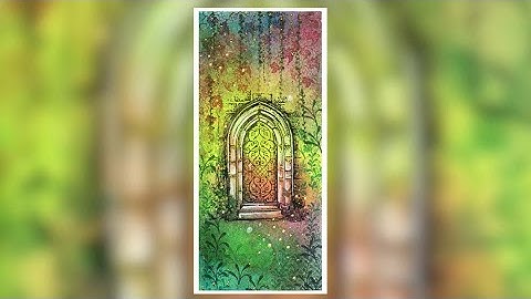 Secret Garden Door on a Spray Ink Background by Tracey Dutton