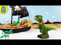 Dinosaurs vs. Pirate Dinos | Skyheart&#39;s trex fight velociraptor dilophosaurus jurassic world
