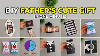 10 Diy father's day cute gift ideas in 1 minute // greeting card making ideas// Father's day