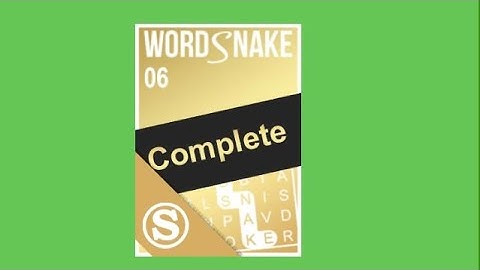Puzzle Page Word Snake Issue 6 Answers