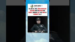 Mussolini Declares War – Italy Enters WWII #ww2 #shorts