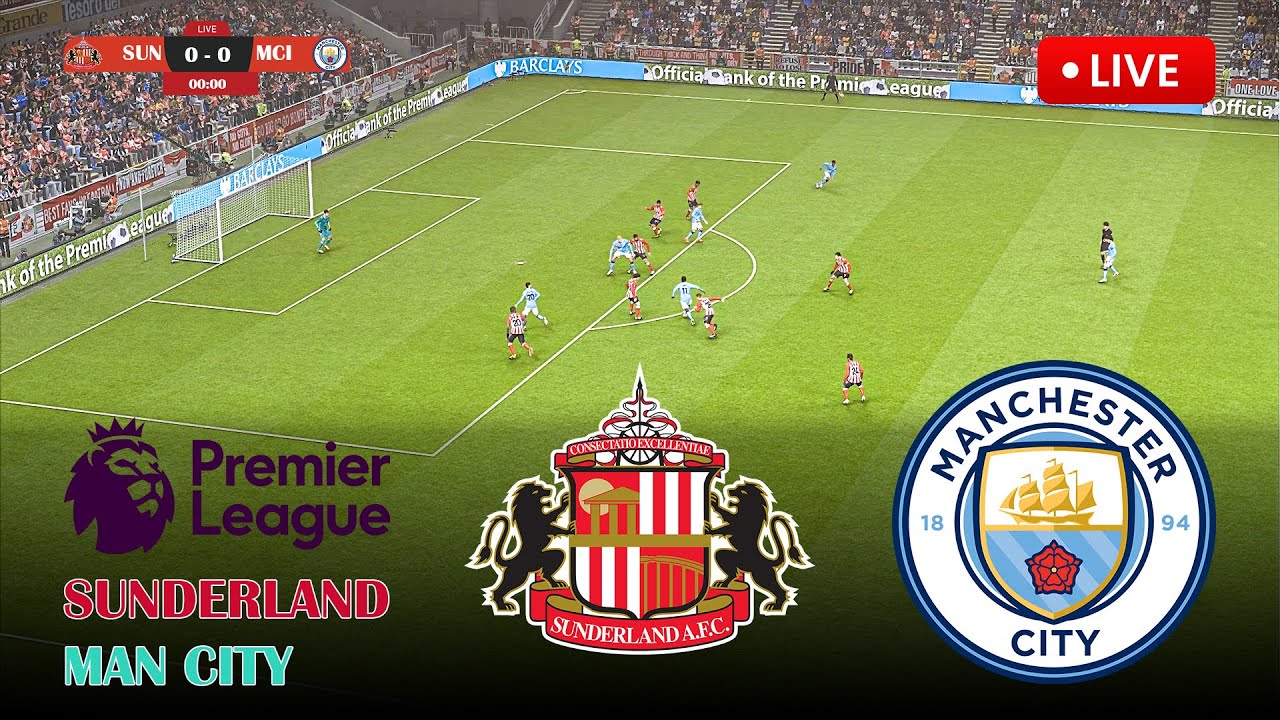 🔴LIVE : Sunderland vs Man City - Premier League 2025/26 EPL Match | PES 21 Gameplay