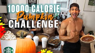 10, 000 CALORIE PUMPKIN CHALLENGE | A MAN'S LOVE FOR PUMPKIN SPICE LATTE | EPIC REFEED DAY