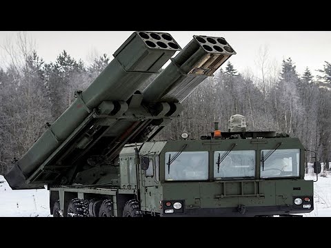 Terrifying Moment Massive Rocket Lauched of Uragan Versions MLRS