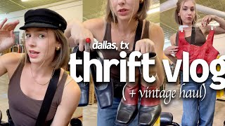 thrift with me in DALLAS!! + vintage haul | thrift road trip vlog