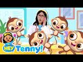 Five little monkeys jumping on the bed   animal song  nursery rhymes  sing along  hey tenny