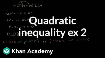 Quadratic inequality example 2 | Functions and their graphs | Algebra II | Khan Academy