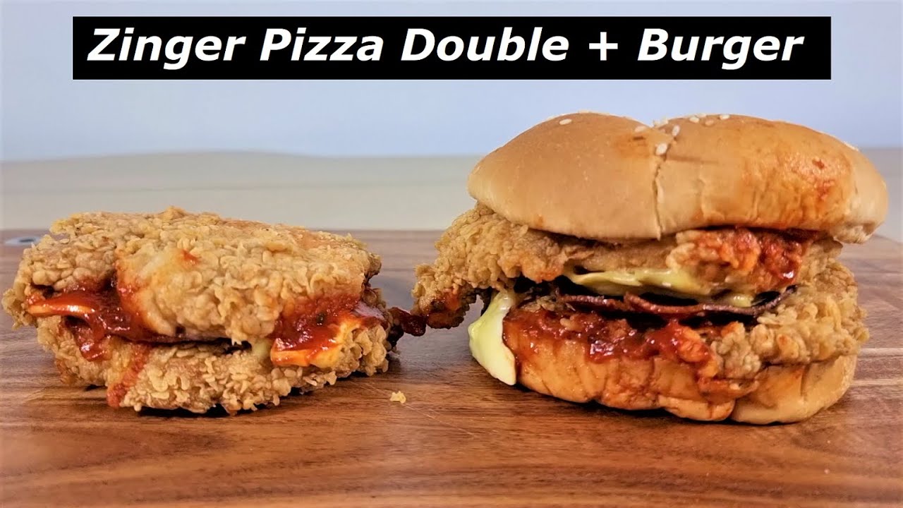 Zinger Pizza Double + Pizza Double Burger (KFC) REVIEW + MUKBANG YouTube