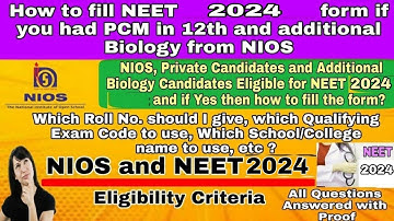 Can NIOS Student give NEET ? NIOS wale NEET ka form kaise bhare ? Additional Biology #nios #neet