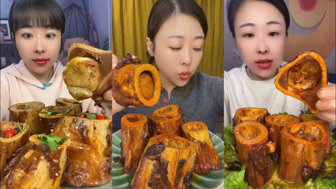 MUKBANG beef bone marrow ASMR  - The best of delicious Slime food #891