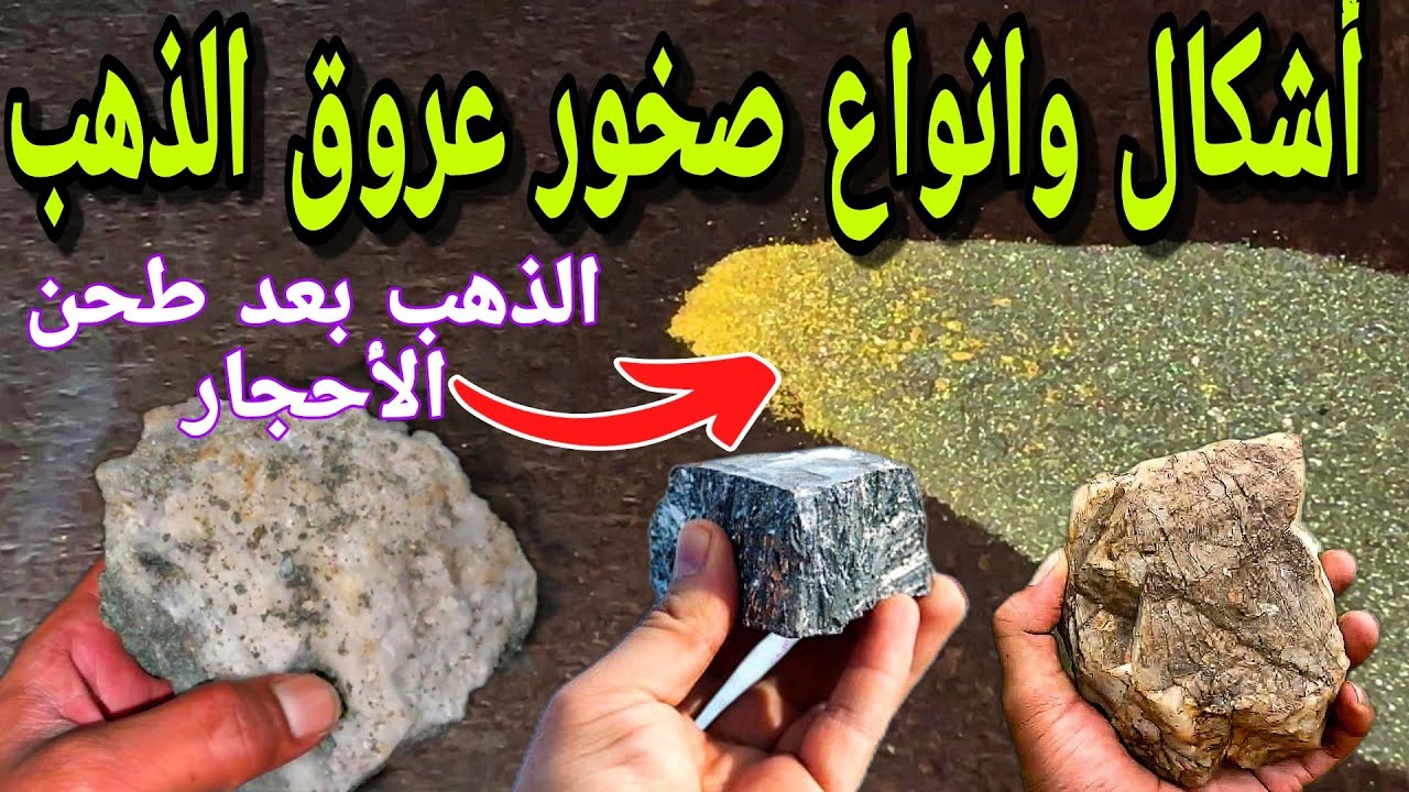 أشكال وانواع أحجار يتواجد بها الذهب #ملك_المناجم