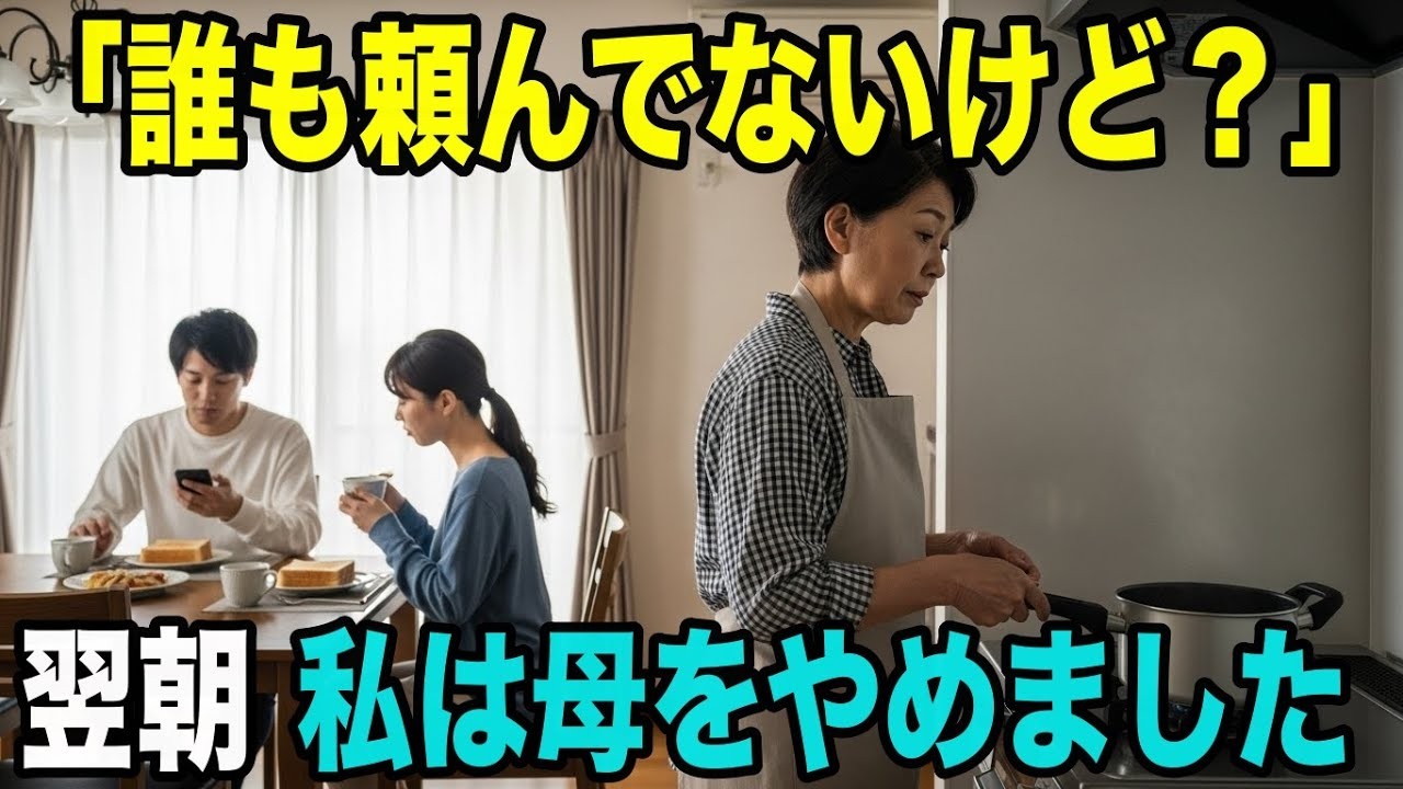 「母さんが勝手にやっているだけ」──その一言で、私は母をやめた