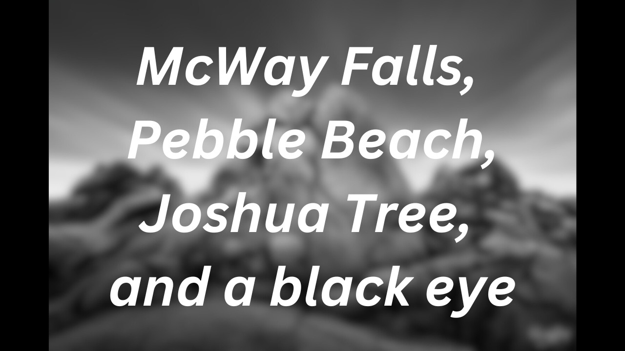 California road trip and a black eye